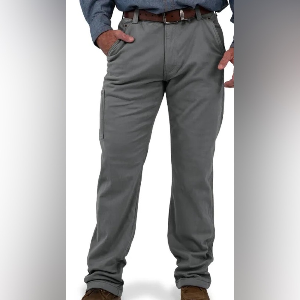 Polar King by Key 36 x 32 gray duck canvas jeans fleece insulation lining VGUC